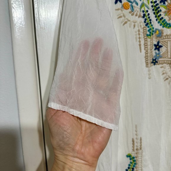 JOHNNY WAS Tropic Embroidered Blouse Size S - Picture 5 of 8